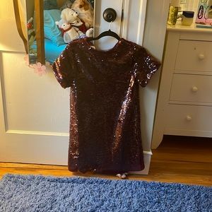 maroon sparkly party dress